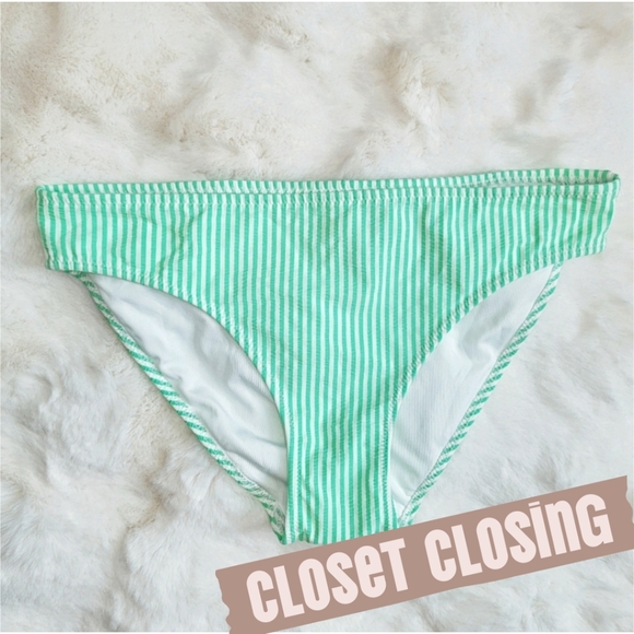 aerie Other - ❄️3\$18 *NWOT* Aerie Lime Green Seersucker Stripe Bikini Bottoms size Small